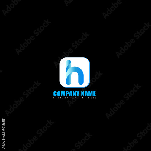 H letter 3D logo design 