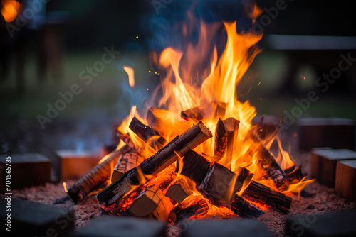 Flare of Comfort: Logs Kindling a Welcoming Fire
