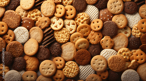 Assortment cookies background snack biscuit