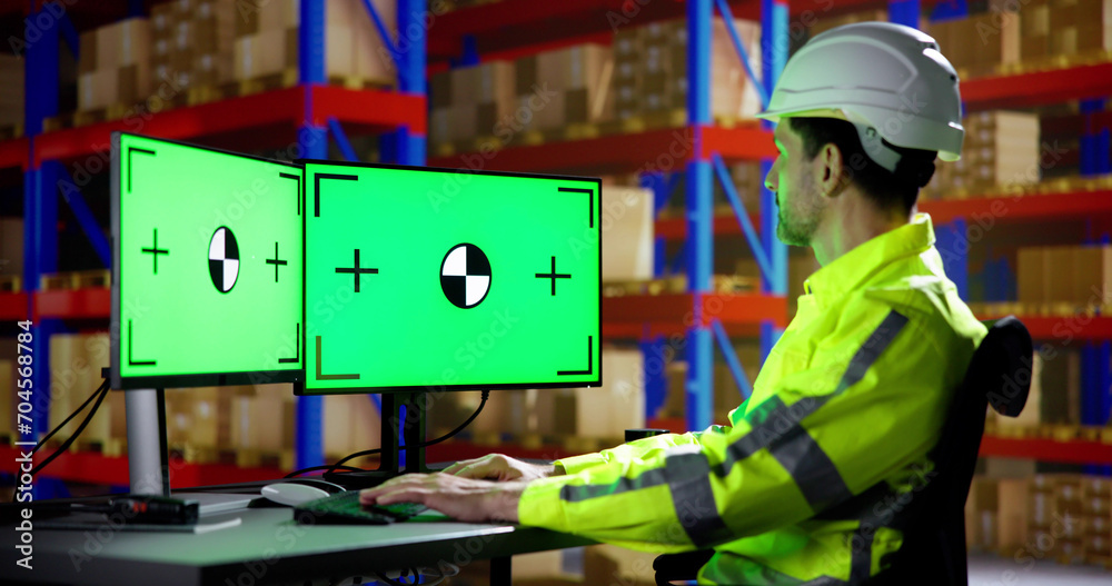 Fototapeta premium Engineer Using PC Monitor