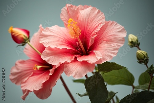 pink hibiscus flower isolated