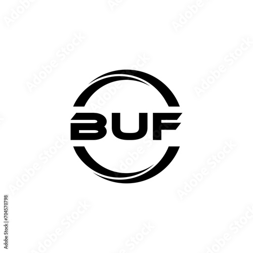BUF letter logo design with white background in illustrator  cube logo  vector logo  modern alphabet font overlap style. calligraphy designs for logo  Poster  Invitation  etc.