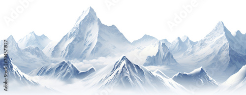 Picturesque landscape with majestic mountain peaks, cut out