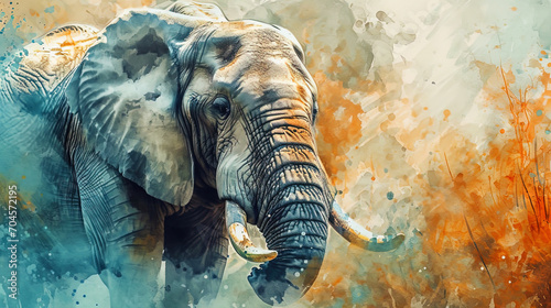 The watercolor pattern of the Batten Elephant with soft strokes, giving innocence and lightness
