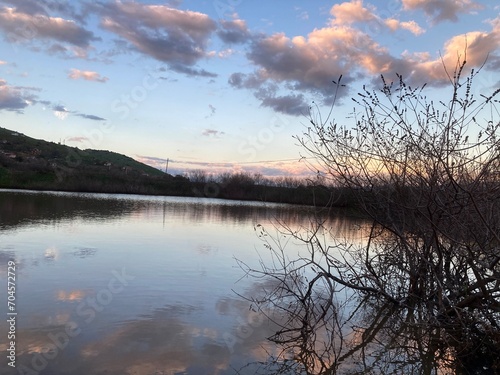 sunset over the lake