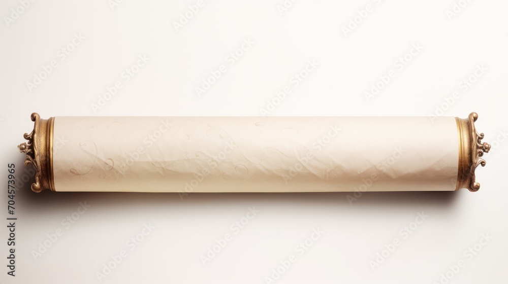 Blank Canvas of History: Elevate your designs with an old paper scroll, isolated on a white background. Blank Canvas of History: Elevate your designs with an old paper scroll, isolated on a white background.