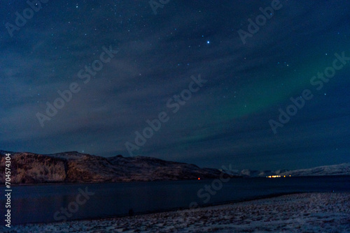 northern light in scandinavian norway near tromso  © SandraSevJarocka