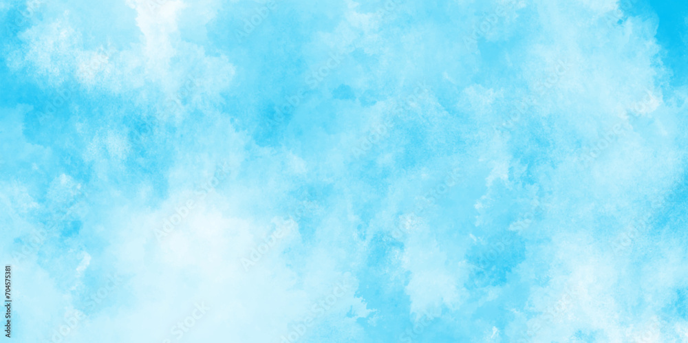 Sky blue Aquarelle paint paper textured canvas element,   hand drawn watercolor illustration, painting soft blue textured on wet white paper, Light sky blue brush painted watercolor background.