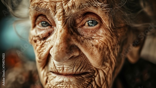 an old woman with wrinkles