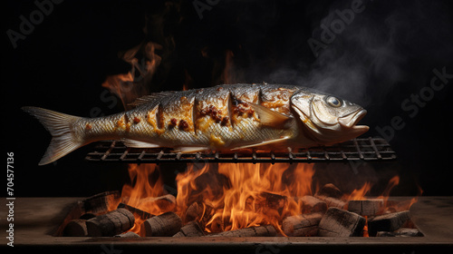 Grilled fish. Photo of food.Generative AI