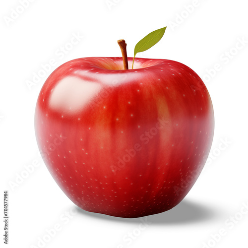 Red apple isolated on white background.