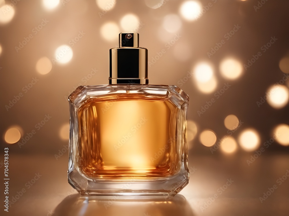 International Fragrance Day March 21. Closeup of Perfume bottle with cap in shine background. Product Photography concept. Perfume bottle luxury design for banner, poster International Fragrance Day March 21. Closeup of Perfume bottle with cap in shine background. Product Photography concept. Perfume bottle luxury design for banner, poster