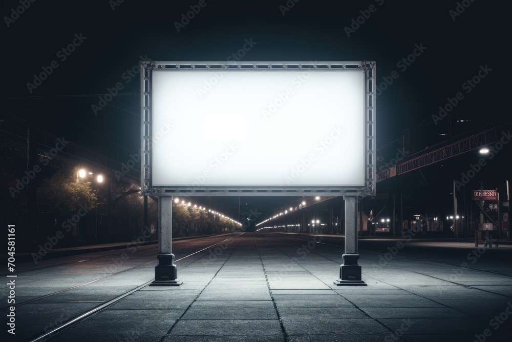 blank billboard stands as an unmissable fixture in the nighttime ...