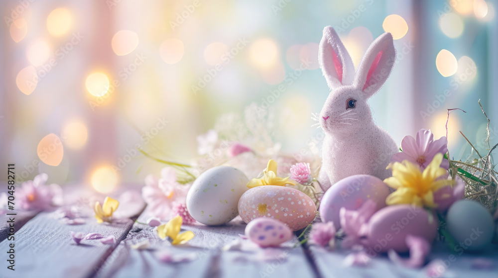 easter bunny with easter eggs easter bunny with easter eggs