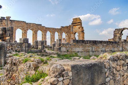 Volubilis, Morocco - touristic attraction and a Roman archaeological site situated near Meknes.