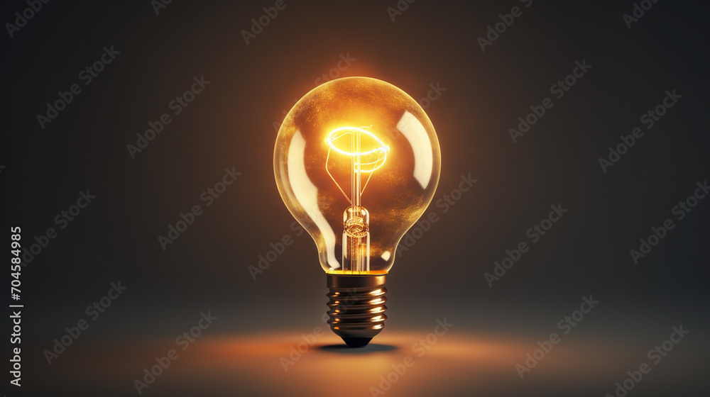 light bulb with a lot of energy with fire inside on black background. Generative AI
