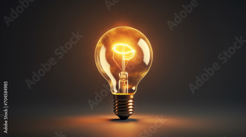 light bulb with a lot of energy with fire inside on black background. Generative AI