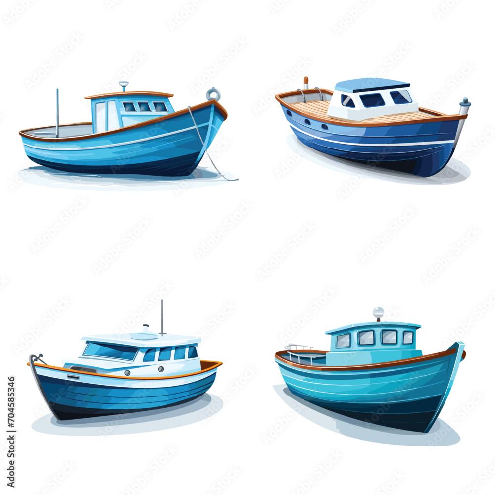 set of boat icons