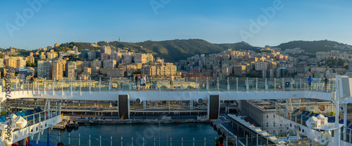 Sunset Vista of Genoa Port