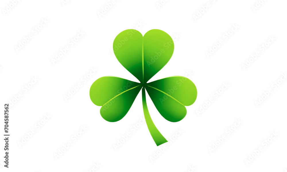Green leaf of a plant clover isolated on white background, Green icon,  flat green vector icon, Happy St Patricks day, Good luck leaf clover flat For apps and websites, PNG.
