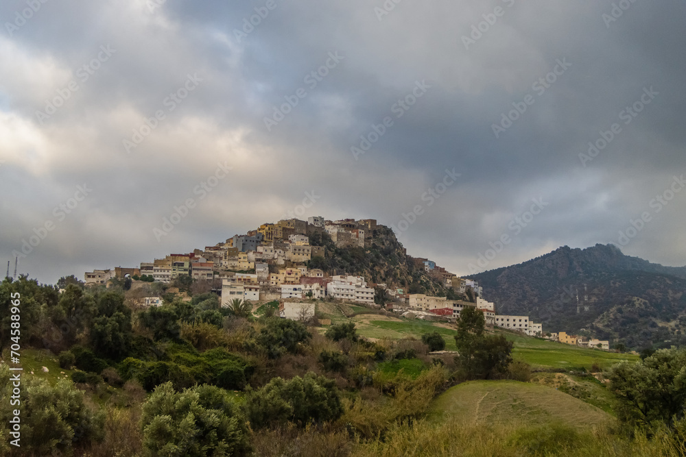 Moulay Idriss is a town in northern Morocco, spread over two hills at the base of Mount Zerhoun.