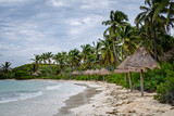 A deserted beach on a tropical island