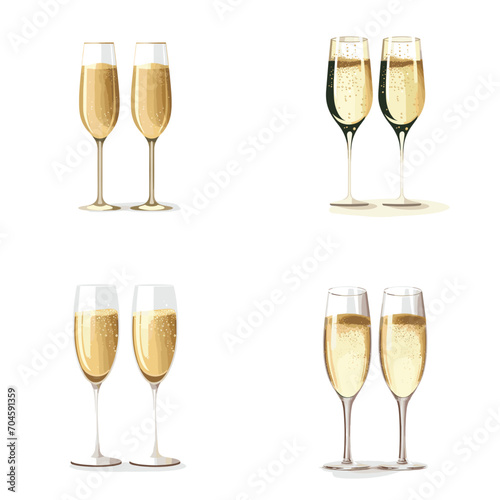 set of champagne icons