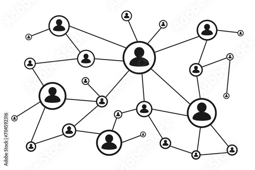 Global network. Connecting people. Social network. Vector illustration