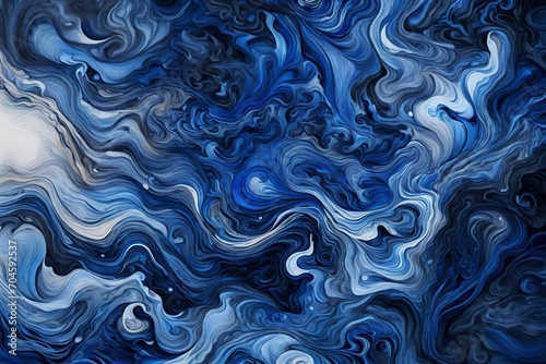 Cobalt Cosmos - Abstract cobalt blues merging to create a cosmic liquid canvas of infinite depth.