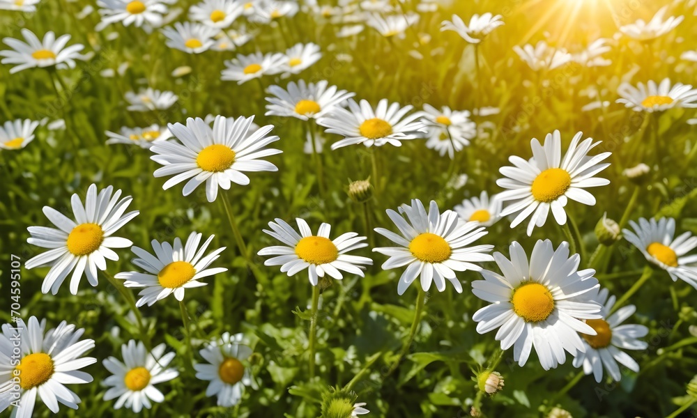 Fototapeta premium A field of daisies in the sun