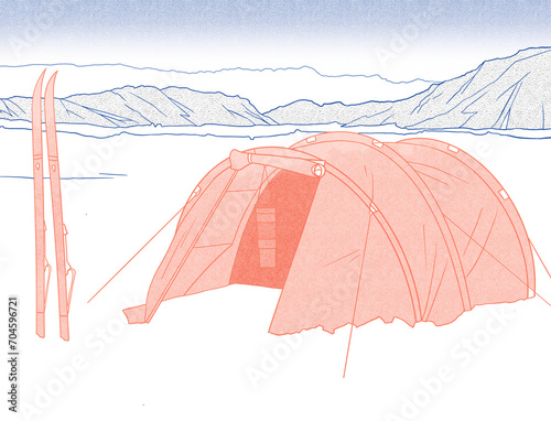 Tente sur la glace