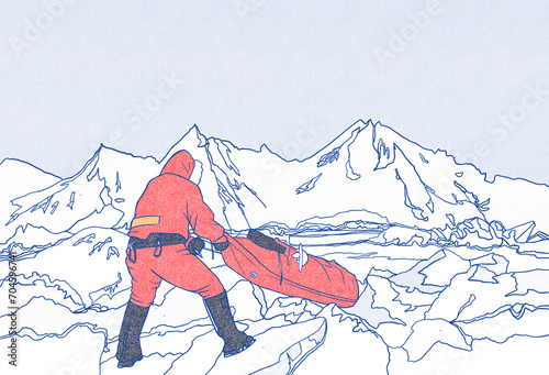 Skieur dans la banquise