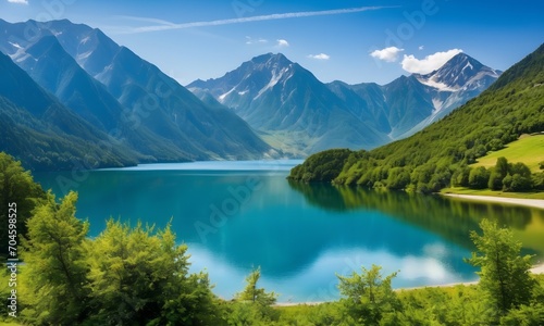 View of a beautiful mountain lake