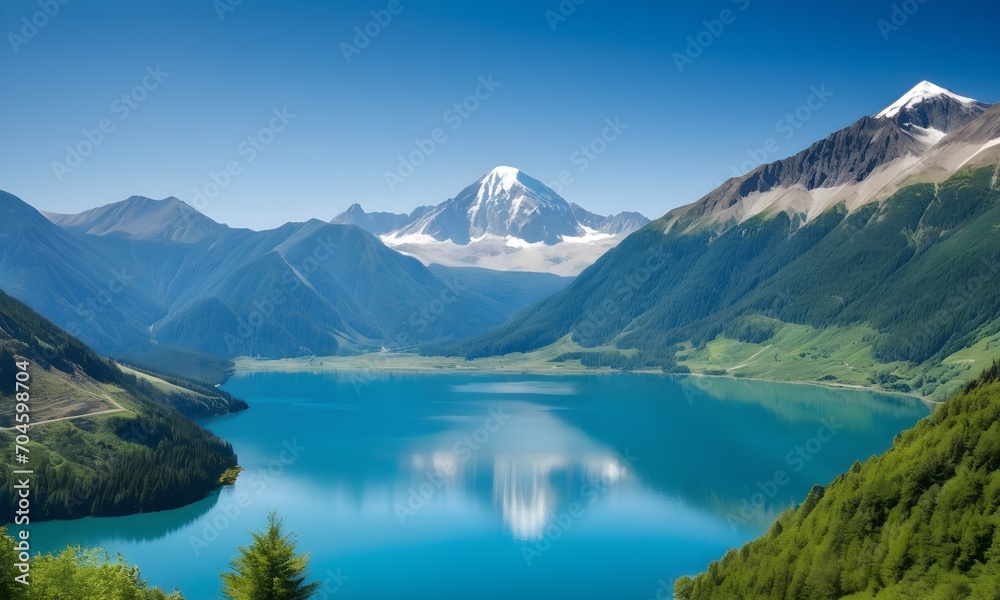 View of a beautiful mountain lake