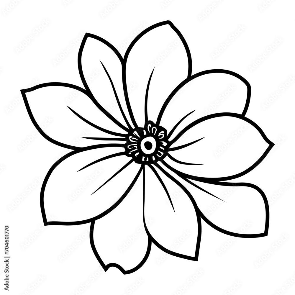 Fototapeta premium Hand drawn simple flower illustration