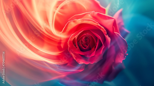 Crimson Whispers  Macro Elegance of an Energetic Red Rose with Surreal Light Trails.