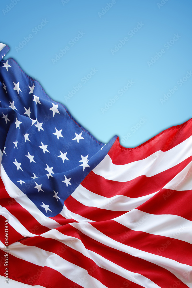 Obraz premium American flag on blue