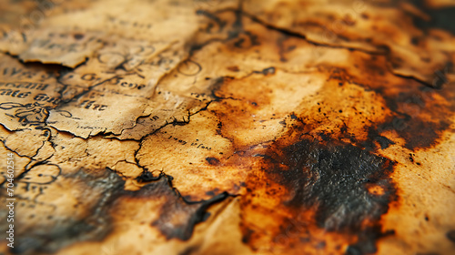 A smooth, burned and empty sheet of old ornate paper that can be used as background to create an old church-style document