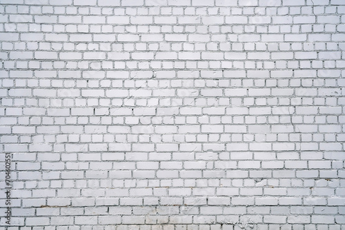 White brick wall background. Surface of old white brick