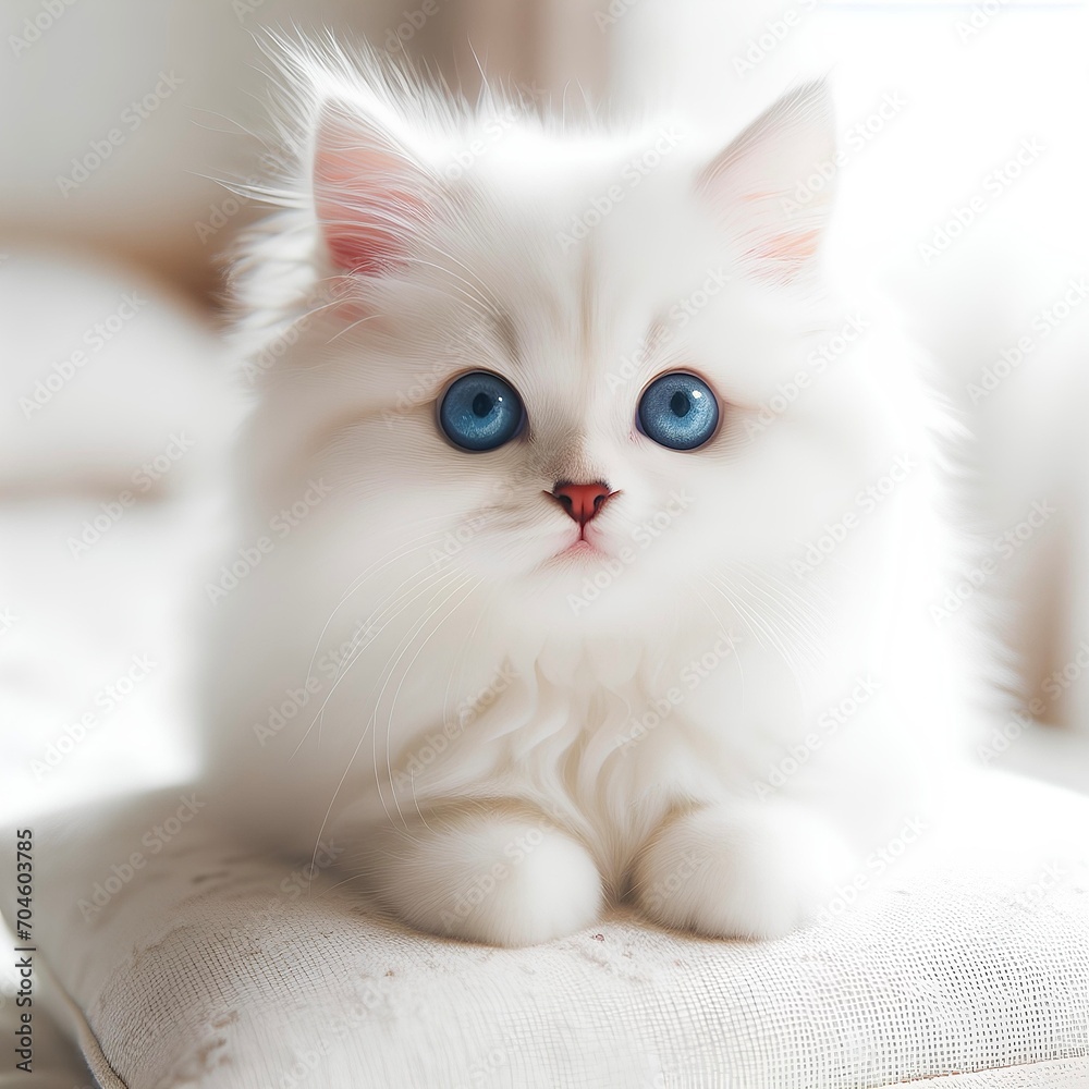 white persian cat on white white persian cat on white