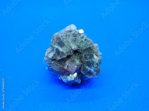 diopside, crystallized greenish stone. photo