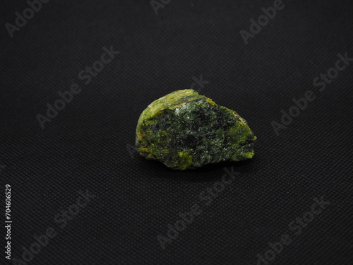 diopside, crystallized greenish stone. photo