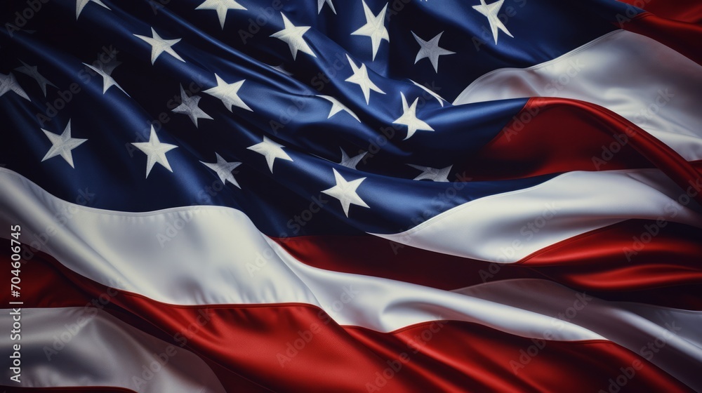 American flag waving in the wind. Neural network AI generated art American flag waving in the wind. Neural network AI generated art