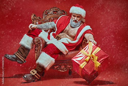 Foto muscular Santa man