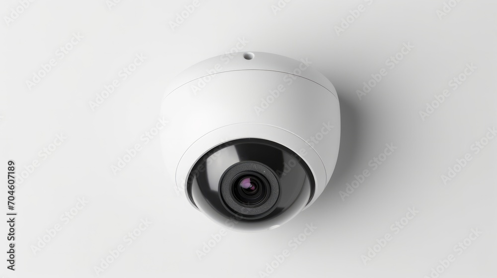 Surveillance camera on white background. Neural network AI generated art Surveillance camera on white background. Neural network AI generated art