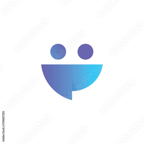 Dialog smile two mens amblem vector design photo