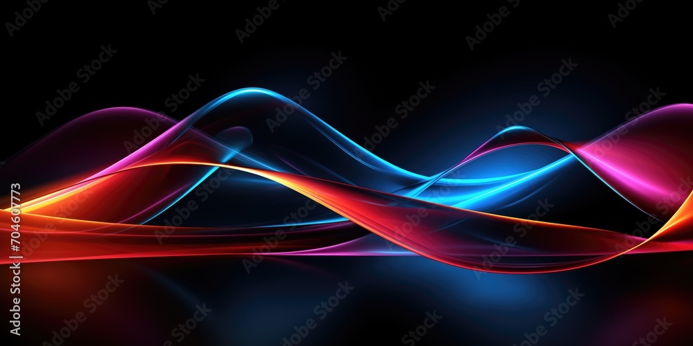 dark abstract background with colorful smoke waves, Generative AI dark abstract background with colorful smoke waves, Generative AI