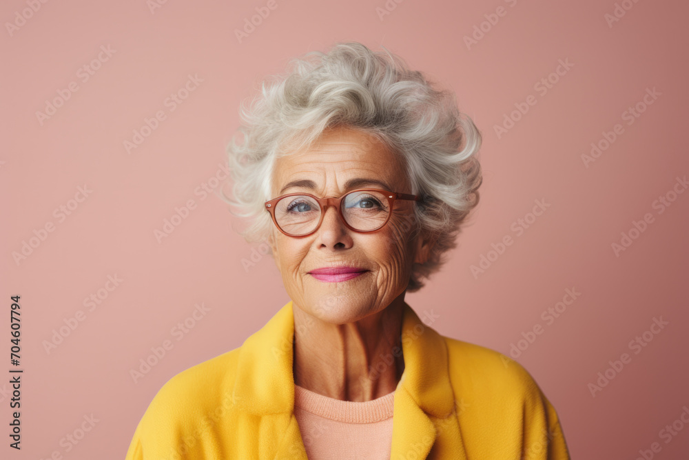  Elegant Senior Woman with Stylish Glasses