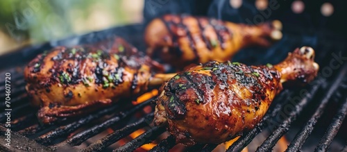 Charcoal-grilled chicken leg piece