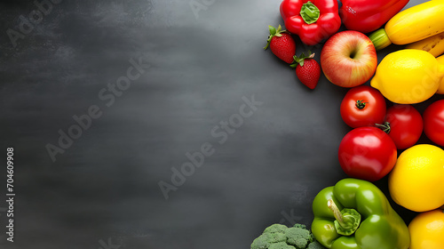 Harvest Bounty: Cooking Banner Background with Top-View Vegetables and Fruits